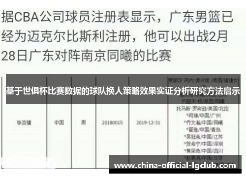 基于世俱杯比赛数据的球队换人策略效果实证分析研究方法启示